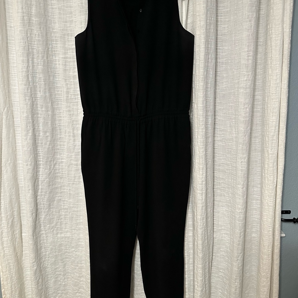 Vince Crêpe Black Sleeveless wide leg Jumpsuit